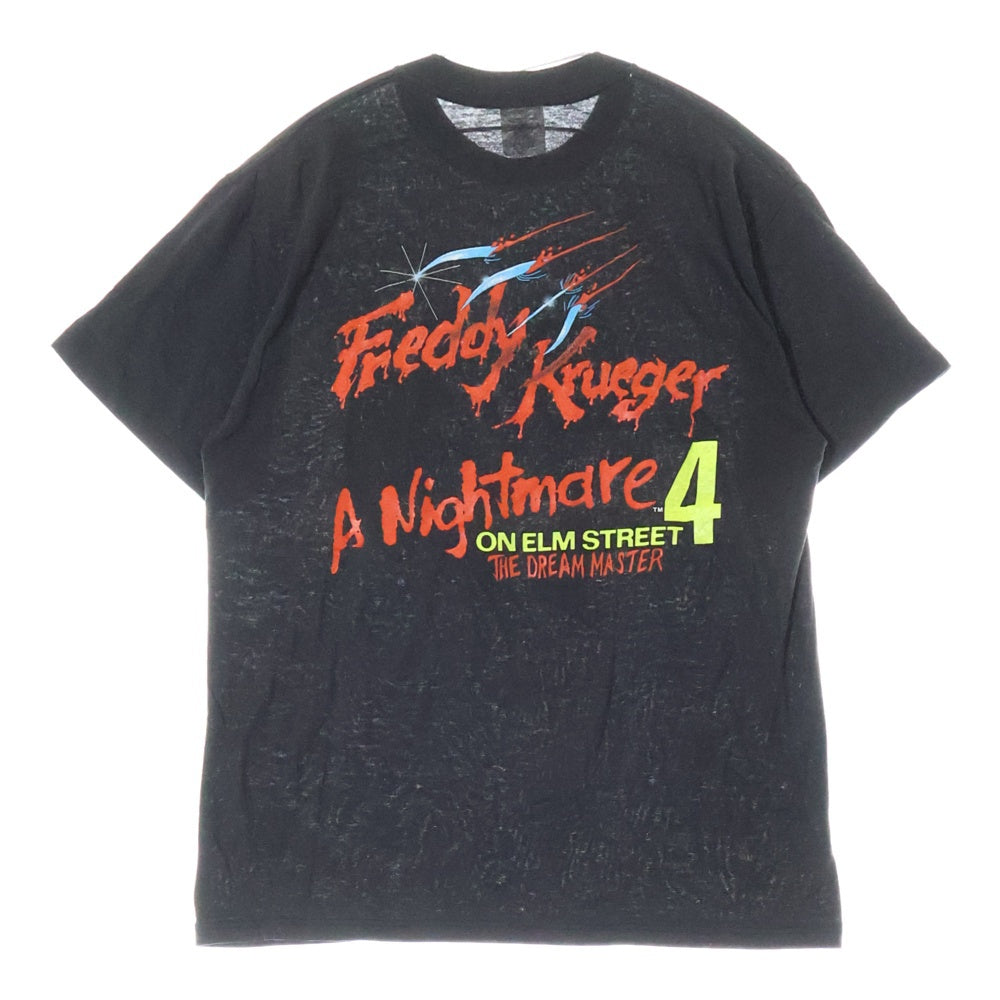 VINTAGE(ヴィンテージ) 80s エルム街の悪夢 両面プリント 半袖クルーネックTシャツカットソー ブラック