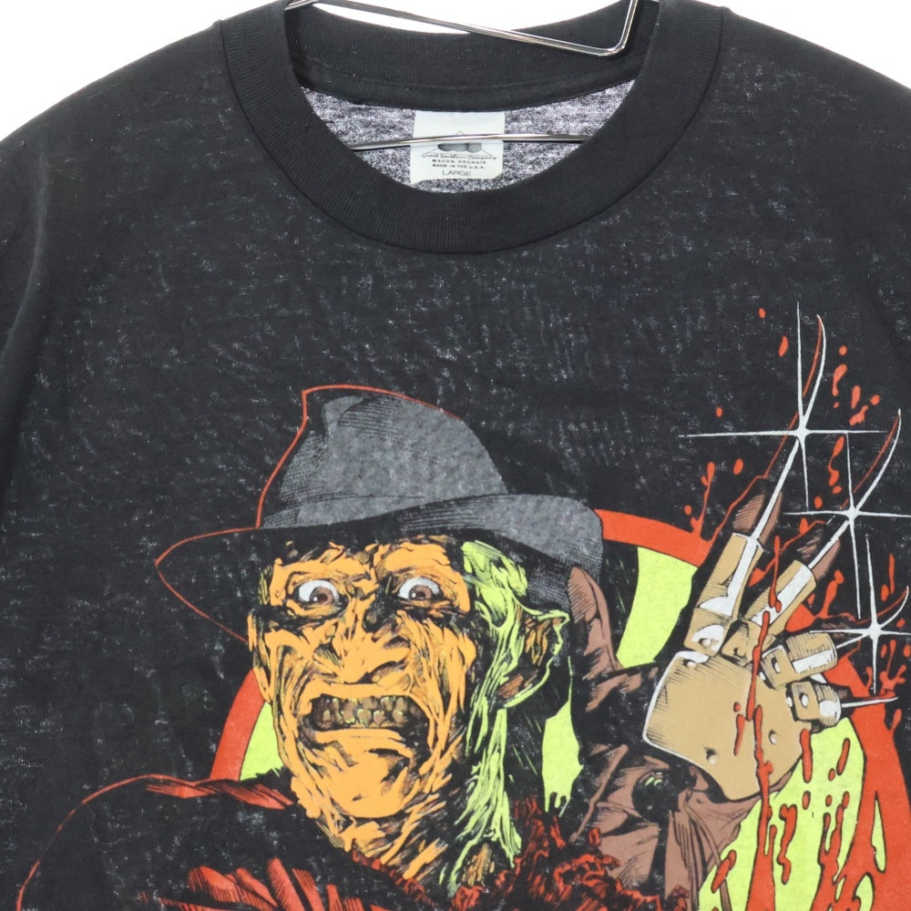 VINTAGE(ヴィンテージ) 80s エルム街の悪夢 両面プリント 半袖クルーネックTシャツカットソー ブラック
