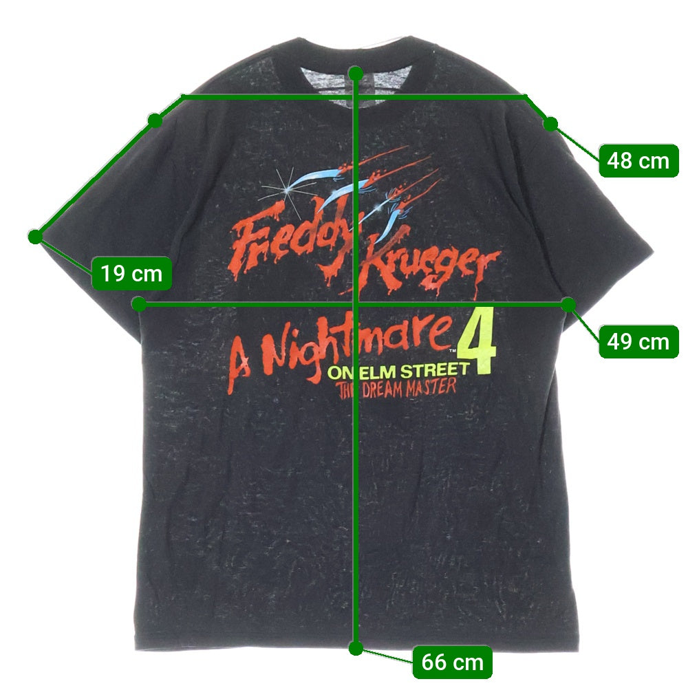 VINTAGE(ヴィンテージ) 80s エルム街の悪夢 両面プリント 半袖クルーネックTシャツカットソー ブラック