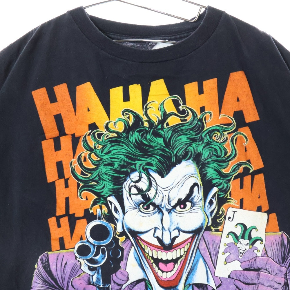VINTAGE(ヴィンテージ) 80s JOKER ジョーカー プリント クルーネック半袖Tシャツカットソー ブラック