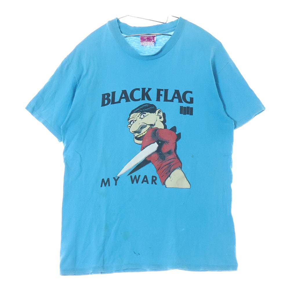 VINTAGE(ヴィンテージ) BLACK FLAG MY WAR ブラックフラグ プリント 半袖クルーネックTシャツカットソー ブルー