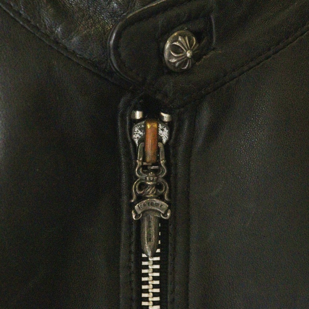 CHROME HEARTS(クロムハーツ) EZ RIDER イージーライダー ダガージップレザージャケット フルジップカスタム ブラック/シルバー