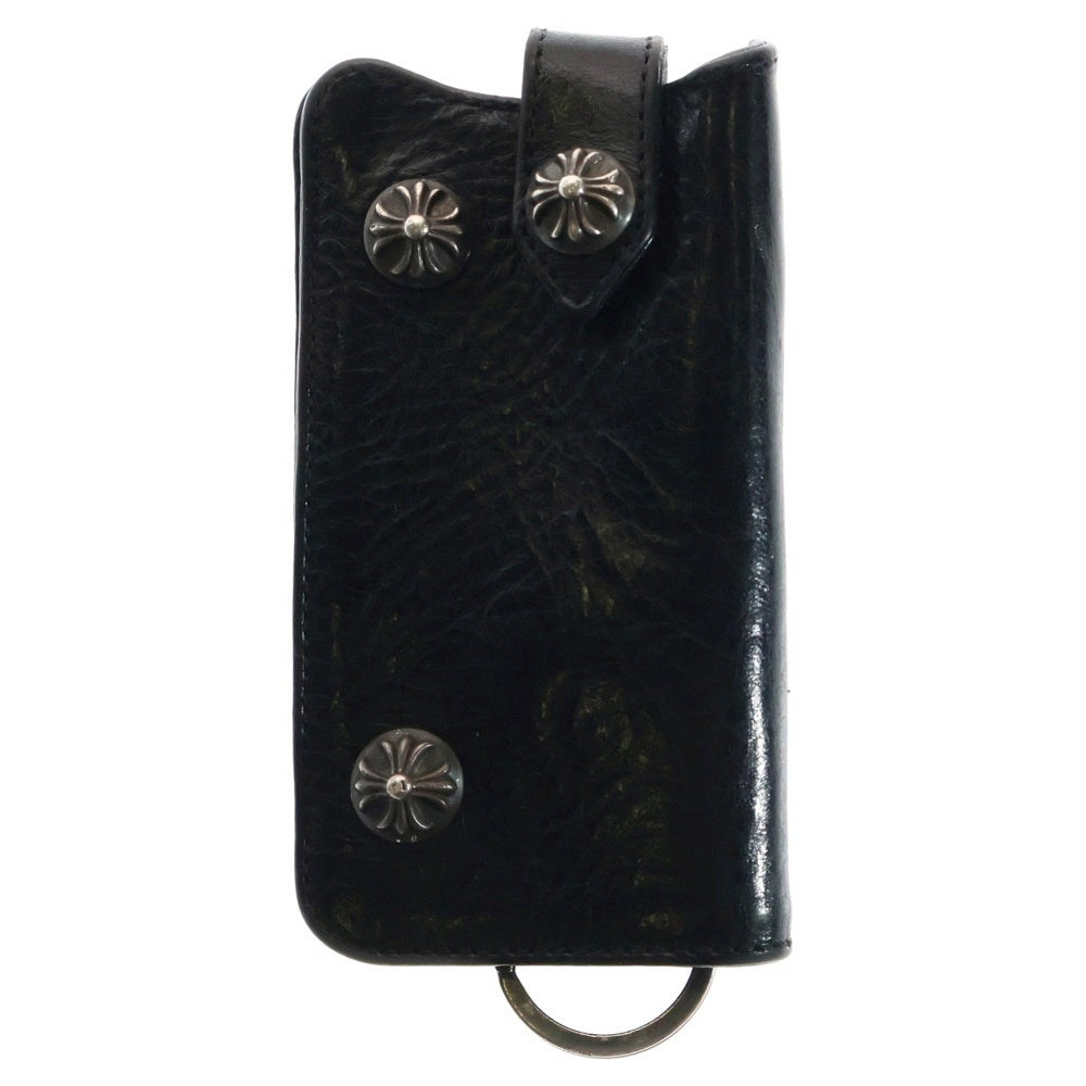 CHROME HEARTS(クロムハーツ) KEY CASE クロスボールボタンレザーキーケース ブラック/シルバー