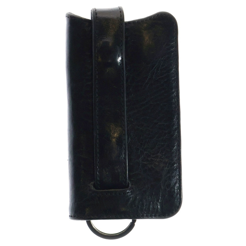 CHROME HEARTS(クロムハーツ) KEY CASE クロスボールボタンレザーキーケース ブラック/シルバー