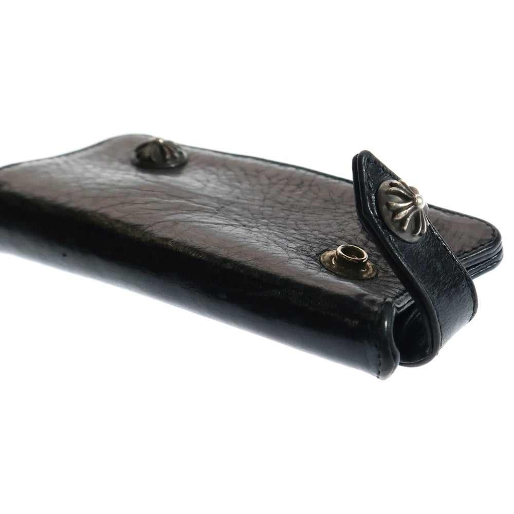 CHROME HEARTS(クロムハーツ) KEY CASE クロスボールボタンレザーキーケース ブラック/シルバー