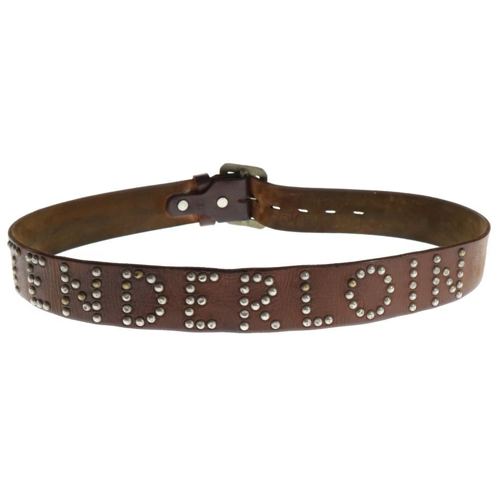 TENDERLOIN(テンダーロイン) ×HTC T-STUDS BELT スタッズ レザーベルト ブラウン