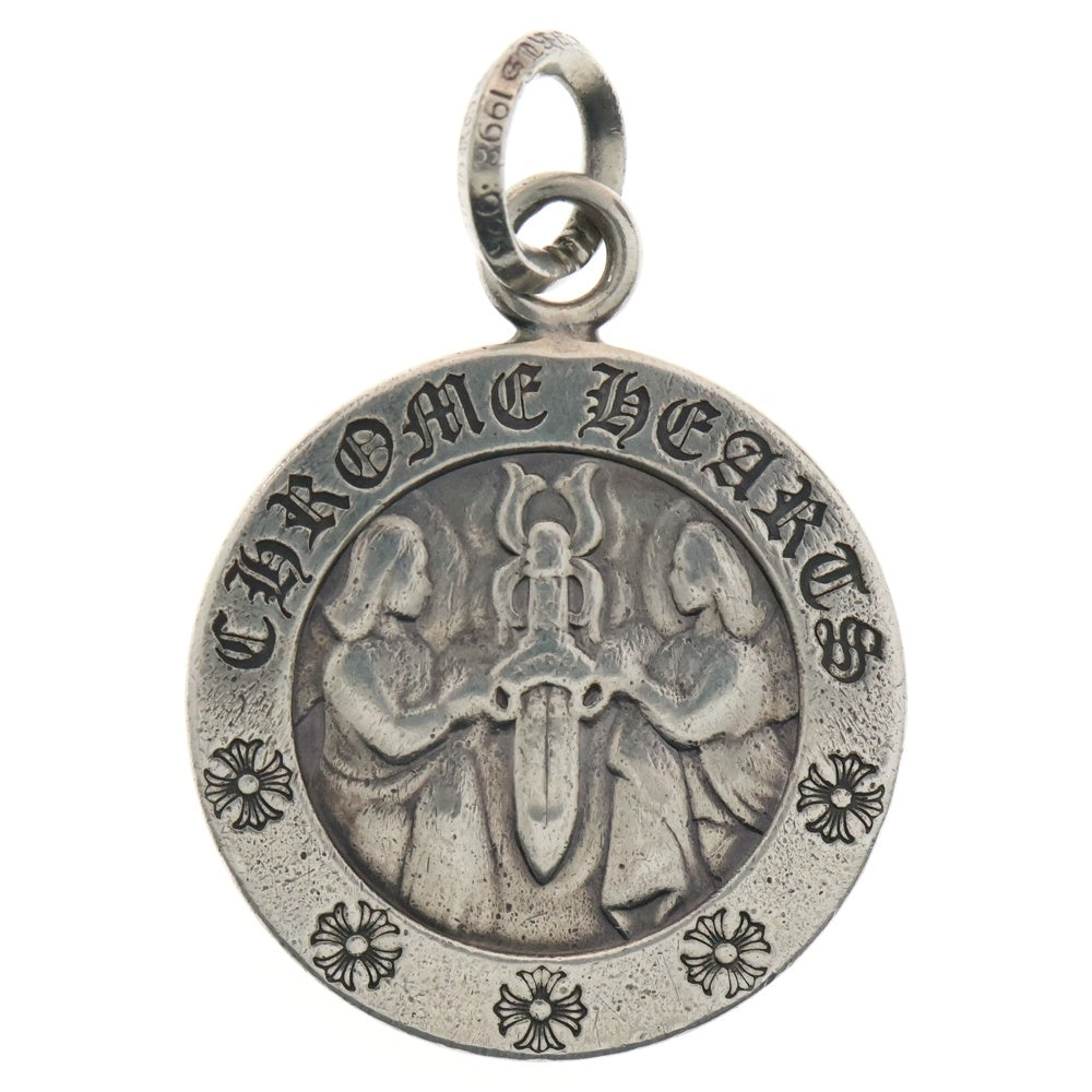 CHROME HEARTS(クロムハーツ) CHRM ANGL MDL LG ラージエンジェルメダル ペンダントネックレストップ シルバー