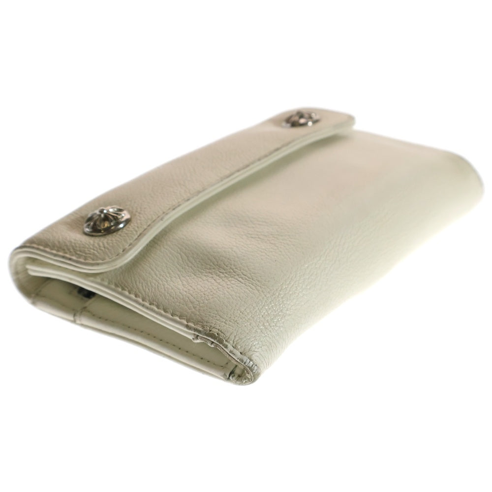 CHROME HEARTS(クロムハーツ) WAVE ウェーブ レザーウォレット 財布 ホワイト/シルバー