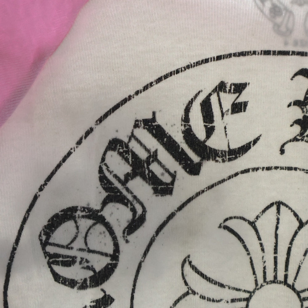 CHROME HEARTS(クロムハーツ) ラグラン ホースシュープリント 七分袖Tシャツカットソー ホワイト/ピンク