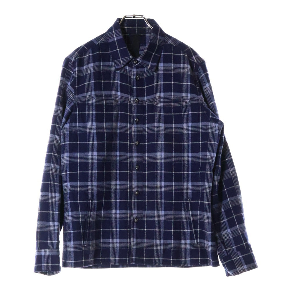 CHROME HEARTS(クロムハーツ) LOOSEENDS LS CHECK ルーズエンド 長袖チェックシャツ クロスボタンシャツ ネイビー JVPタグ
