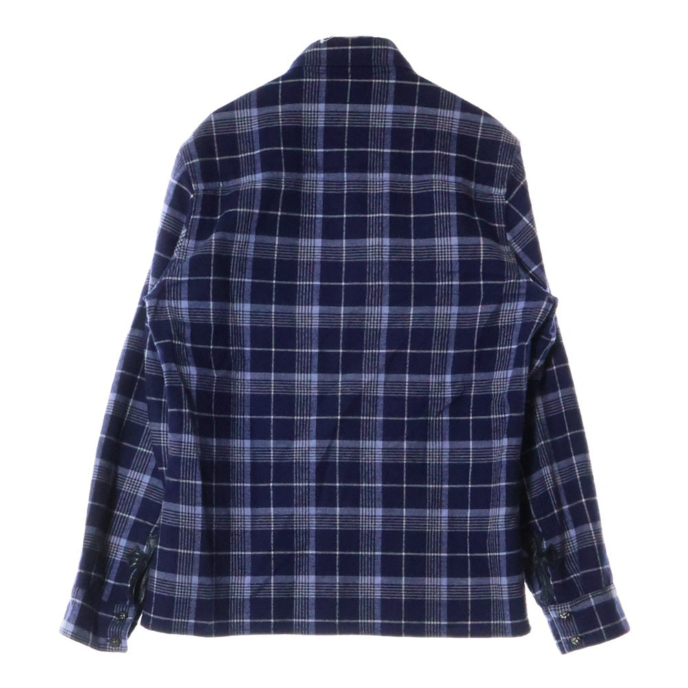 CHROME HEARTS(クロムハーツ) LOOSEENDS LS CHECK ルーズエンド 長袖チェックシャツ クロスボタンシャツ ネイビー JVPタグ