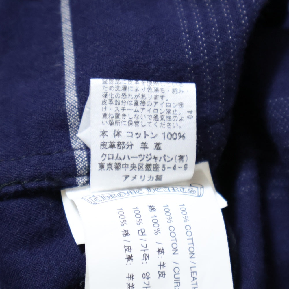 CHROME HEARTS(クロムハーツ) LOOSEENDS LS CHECK ルーズエンド 長袖チェックシャツ クロスボタンシャツ ネイビー JVPタグ