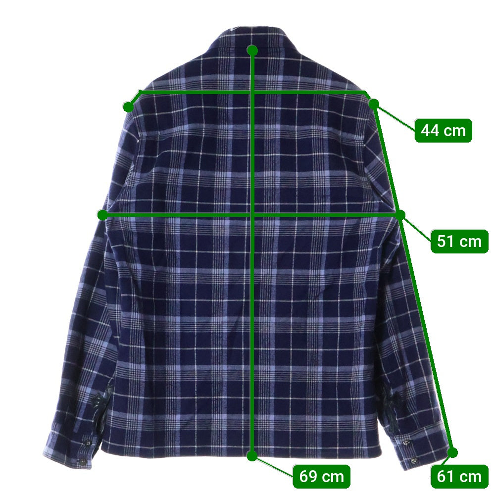 CHROME HEARTS(クロムハーツ) LOOSEENDS LS CHECK ルーズエンド 長袖チェックシャツ クロスボタンシャツ ネイビー JVPタグ