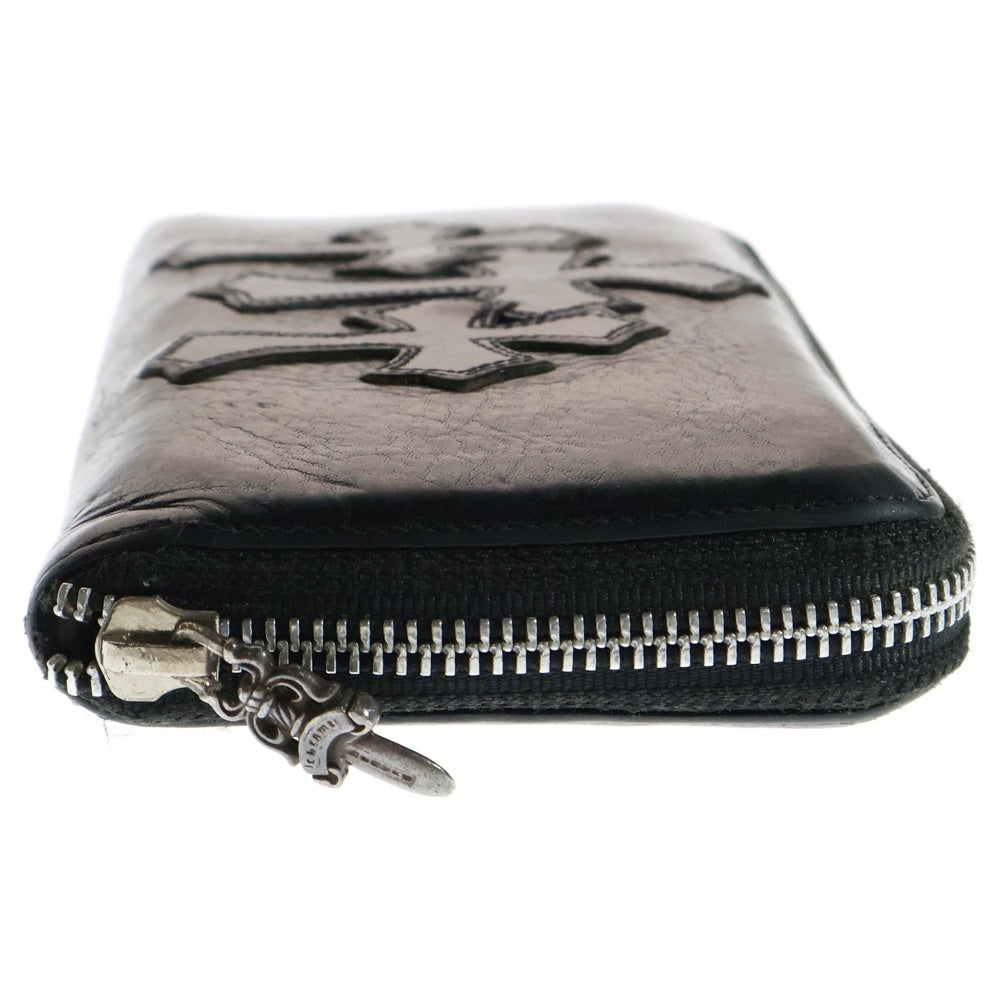CHROME HEARTS(クロムハーツ) REC F ZIP 3クロス ラウンドジップレザーウォレット 財布 ブラック BCA368