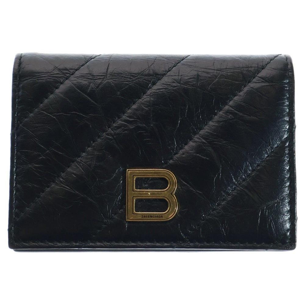 BALENCIAGA(バレンシアガ) Crush FL Co Card Holder クラッシュ カードケース ブラック
