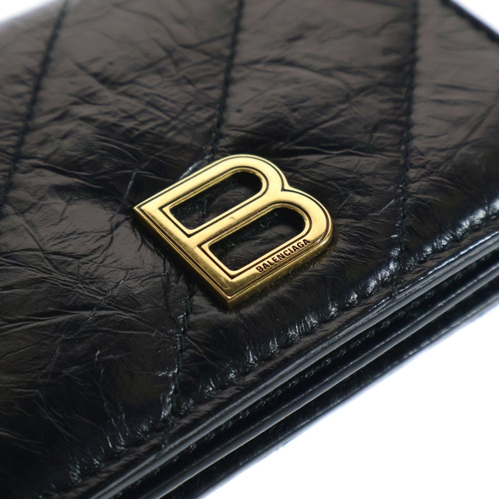 BALENCIAGA(バレンシアガ) Crush FL Co Card Holder クラッシュ カードケース ブラック