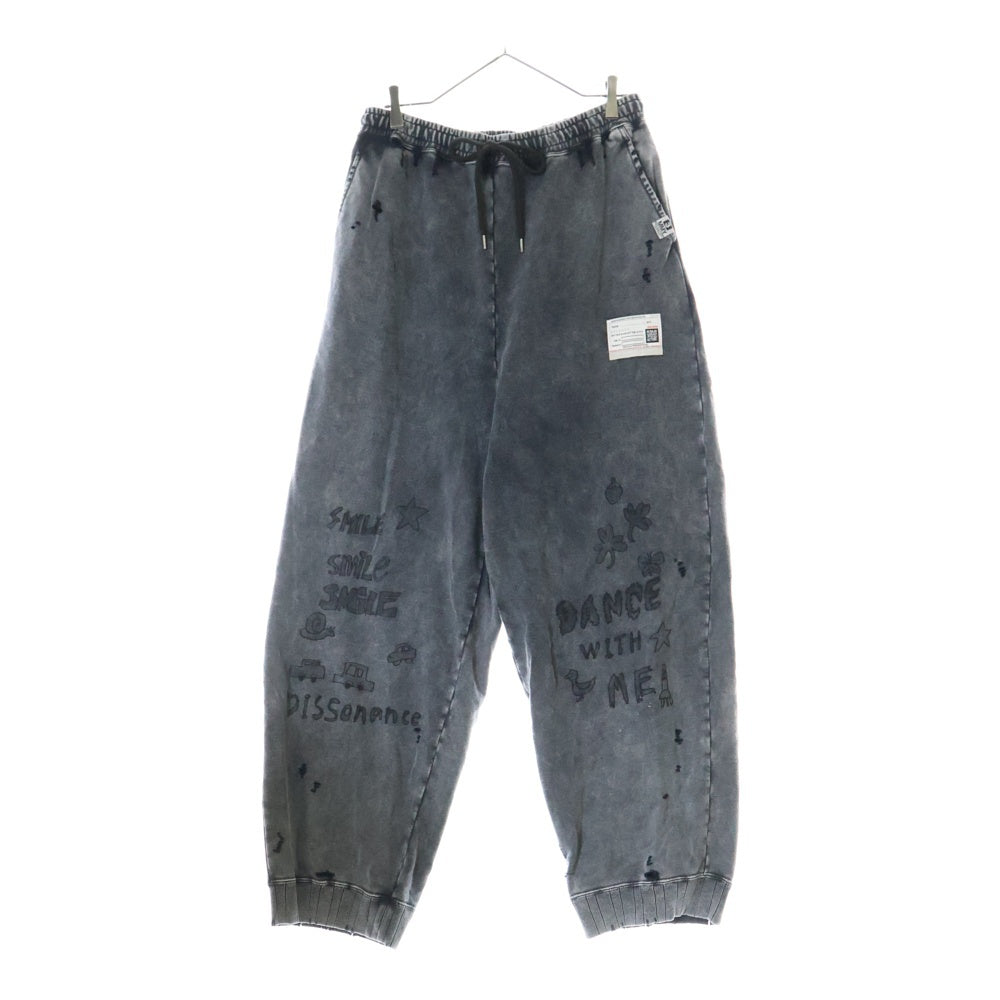 MAISON MIHARAYASUHIRO(メゾンミハラヤスヒロ) bleached pants ディストレストスウェットパンツ A14PT543 グレー
