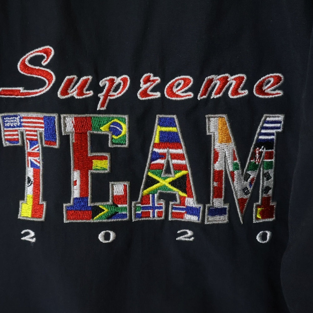 SUPREME(シュプリーム) 20SS TEAM PUFFY JYACKET ロゴ刺繍 ジップアップ ダウンジャケット ブラック