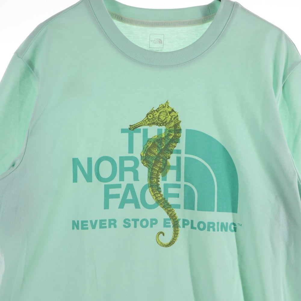 THE NORTH FACE(ザノースフェイス) フロントプリント クルーネック半袖Tシャツ ライトブルー