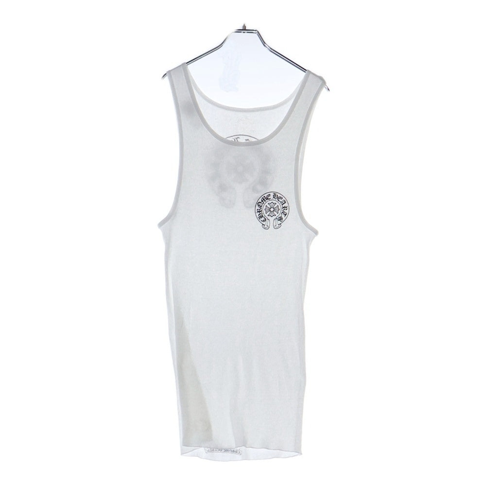 CHROME HEARTS(クロムハーツ) バックホースシュープリント タンクトップ ノースリーブカットソー ホワイト