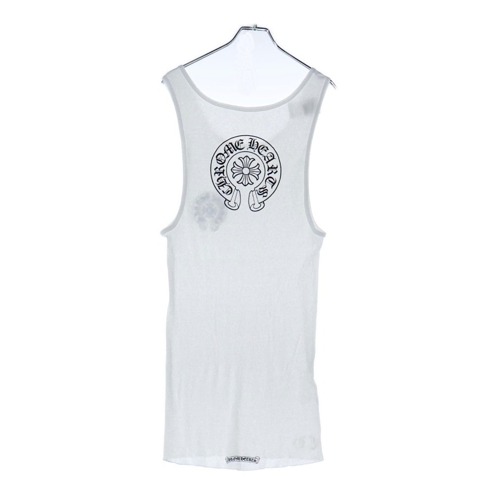 CHROME HEARTS(クロムハーツ) バックホースシュープリント タンクトップ ノースリーブカットソー ホワイト