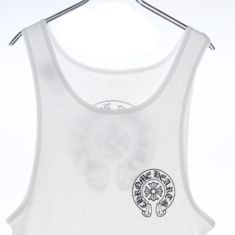 CHROME HEARTS(クロムハーツ) バックホースシュープリント タンクトップ ノースリーブカットソー ホワイト
