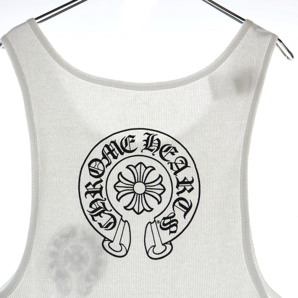 CHROME HEARTS(クロムハーツ) バックホースシュープリント タンクトップ ノースリーブカットソー ホワイト
