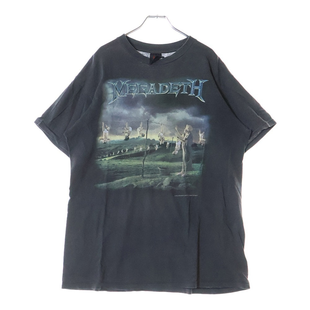 VINTAGE(ヴィンテージ) 90s MEGADETH YOUTHANASIA メガデス 両面プリントTシャツ 半袖カットソー ブラック