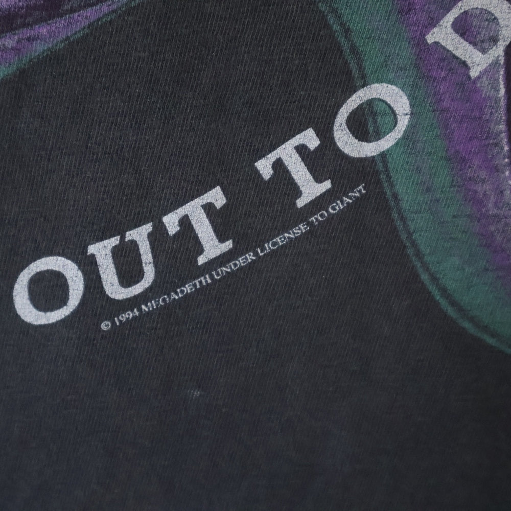 VINTAGE(ヴィンテージ) 90s MEGADETH YOUTHANASIA メガデス 両面プリントTシャツ 半袖カットソー ブラック