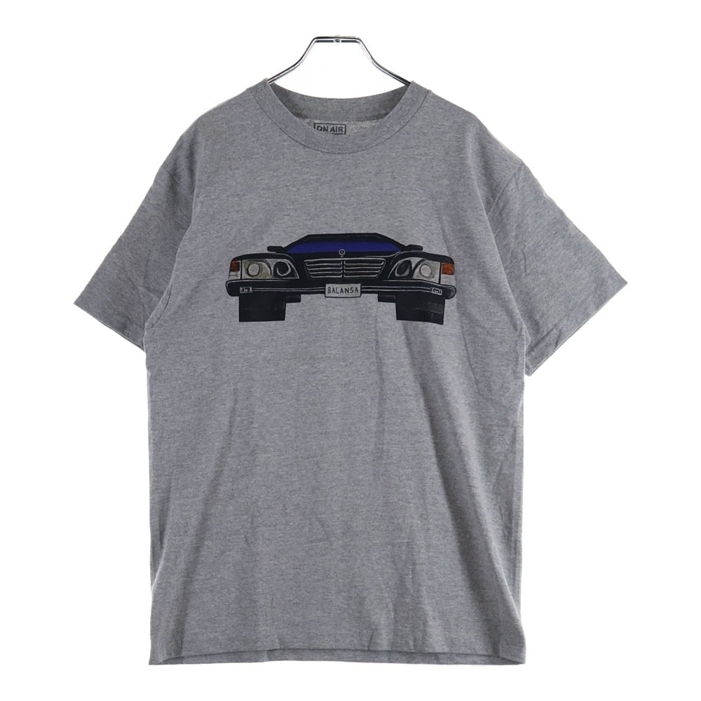 NO BRAND(ノーブランド) ON AIR プリントデザイン クルーネック半袖Tシャツカットソー グレー