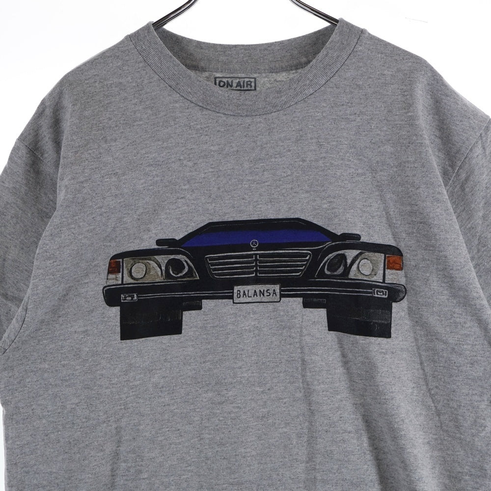 NO BRAND(ノーブランド) ON AIR プリントデザイン クルーネック半袖Tシャツカットソー グレー