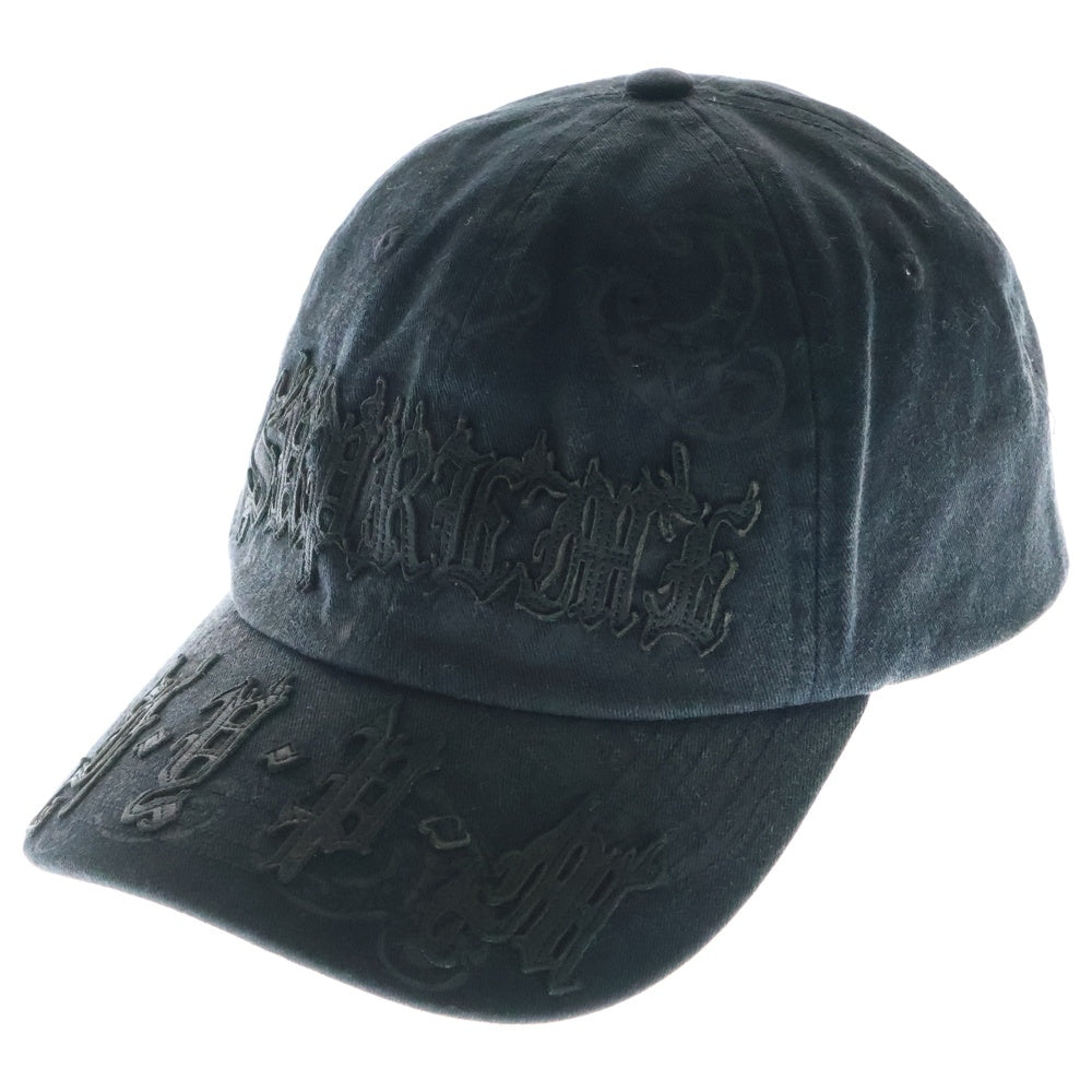 SUPREME(シュプリーム) 25SS Leather Applique 6 Panel レザーロゴパッチ 6パネルキャップ ブラック