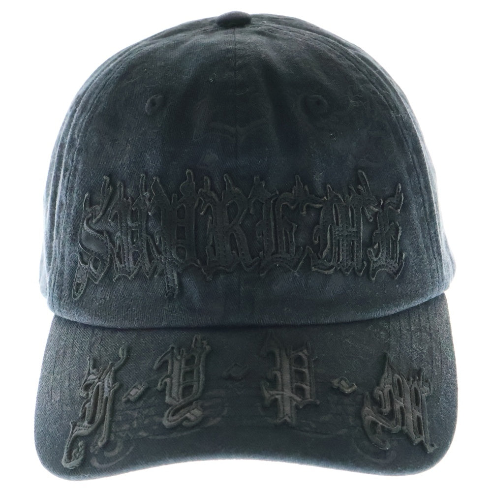 SUPREME(シュプリーム) 25SS Leather Applique 6 Panel レザーロゴパッチ 6パネルキャップ ブラック