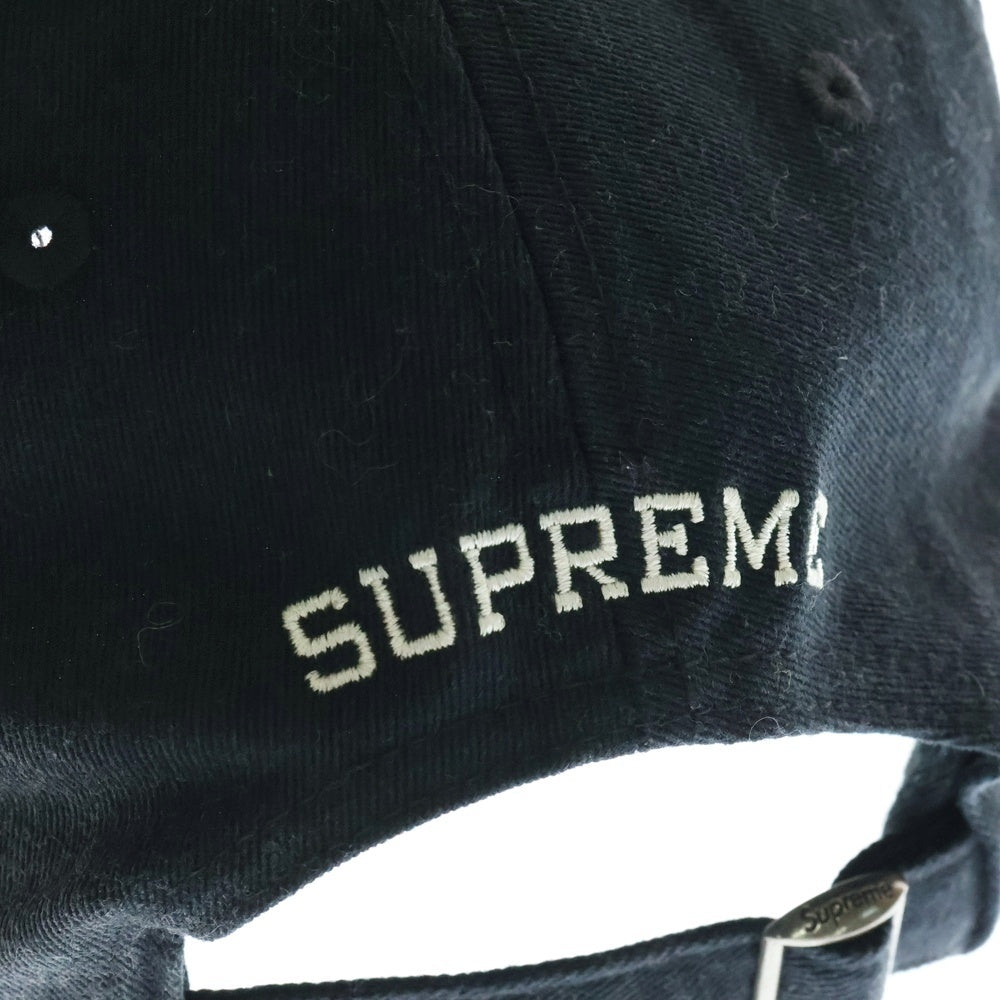 SUPREME(シュプリーム) 25SS Leather Applique 6 Panel レザーロゴパッチ 6パネルキャップ ブラック