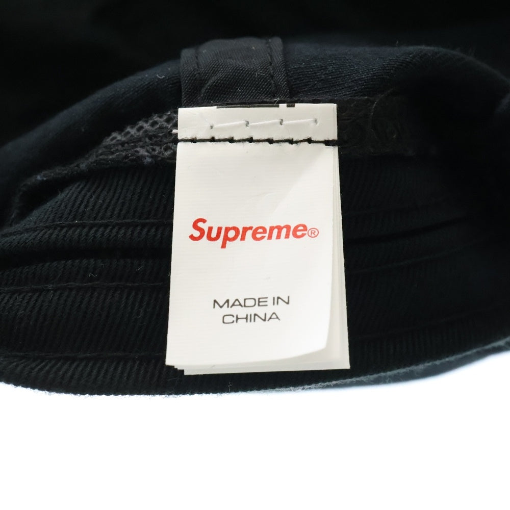 SUPREME(シュプリーム) 25SS Leather Applique 6 Panel レザーロゴパッチ 6パネルキャップ ブラック