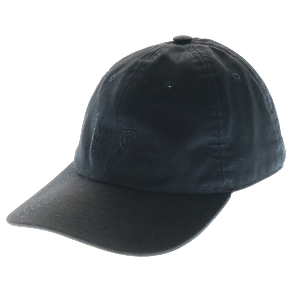 MM6 Maison Margiela(エムエムシックスメゾンマルジェラ) Numeric Signature Cap ロゴ刺繍 6パネルキャップ ブラック
