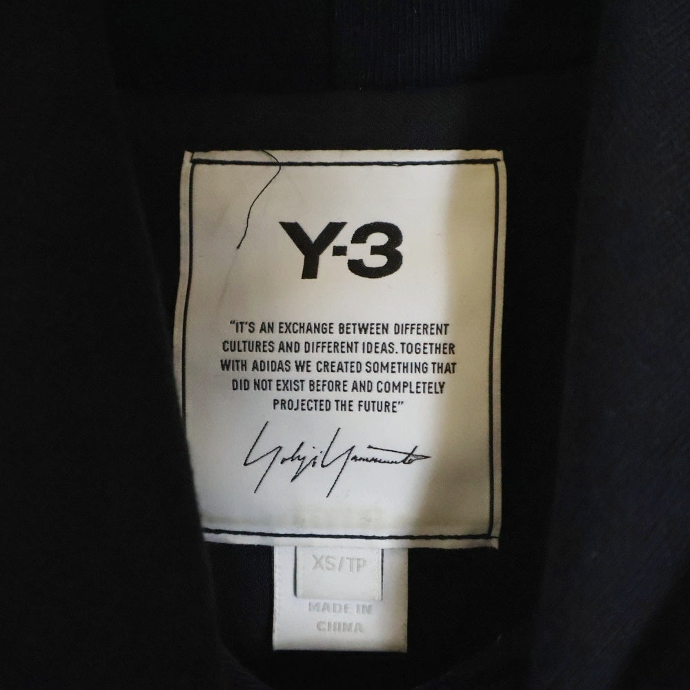 Y-3(ワイスリー) 3STP TERRY HOODIE ロゴパッチ 3ストライプ プルオーバーパーカー H16340 ブラック