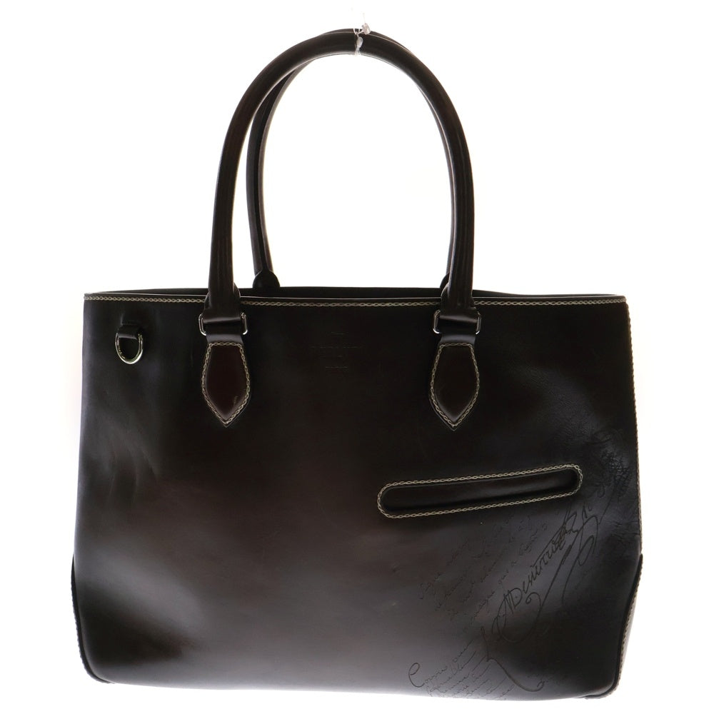 Berluti(ベルルッティ) トゥジュール ミニ ノルウィージャン レザートートバッグ ブラウン
