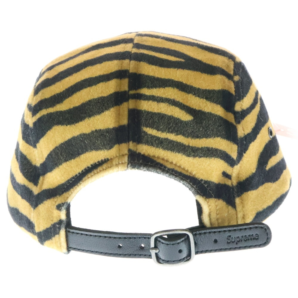 SUPREME(シュプリーム) 19AW Loro Piana Camp Cap ロロピアーナ タイガーストライプ柄 ボックスロゴ ウール キャンプキャップ ブラウン