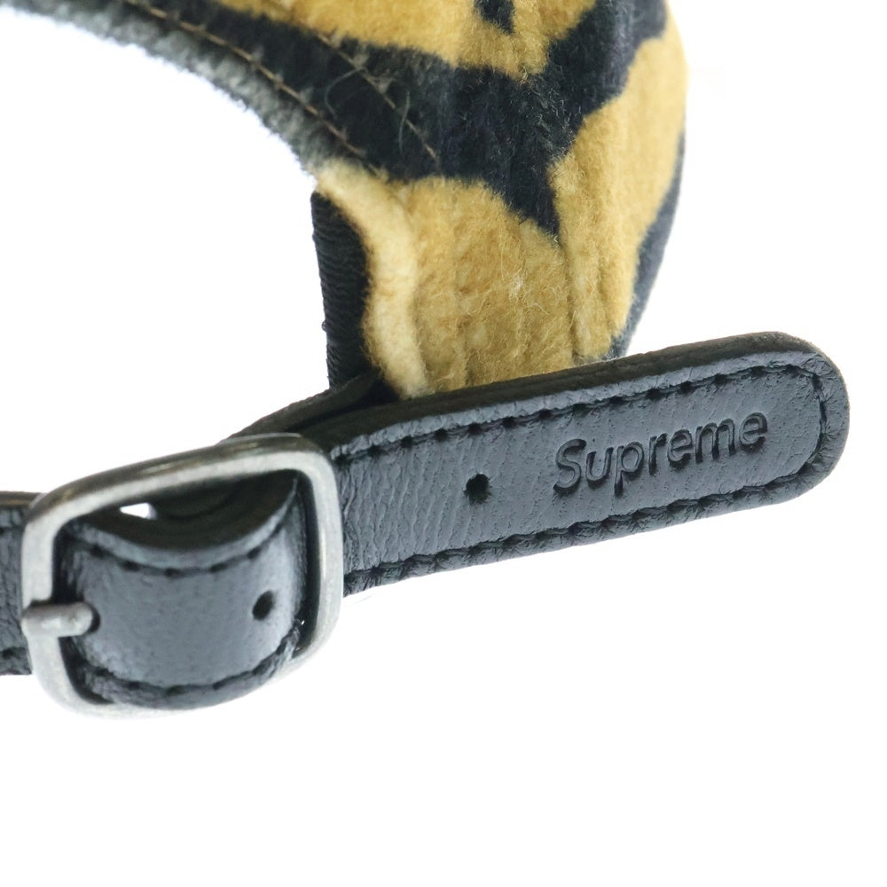 SUPREME(シュプリーム) 19AW Loro Piana Camp Cap ロロピアーナ タイガーストライプ柄 ボックスロゴ ウール キャンプキャップ ブラウン