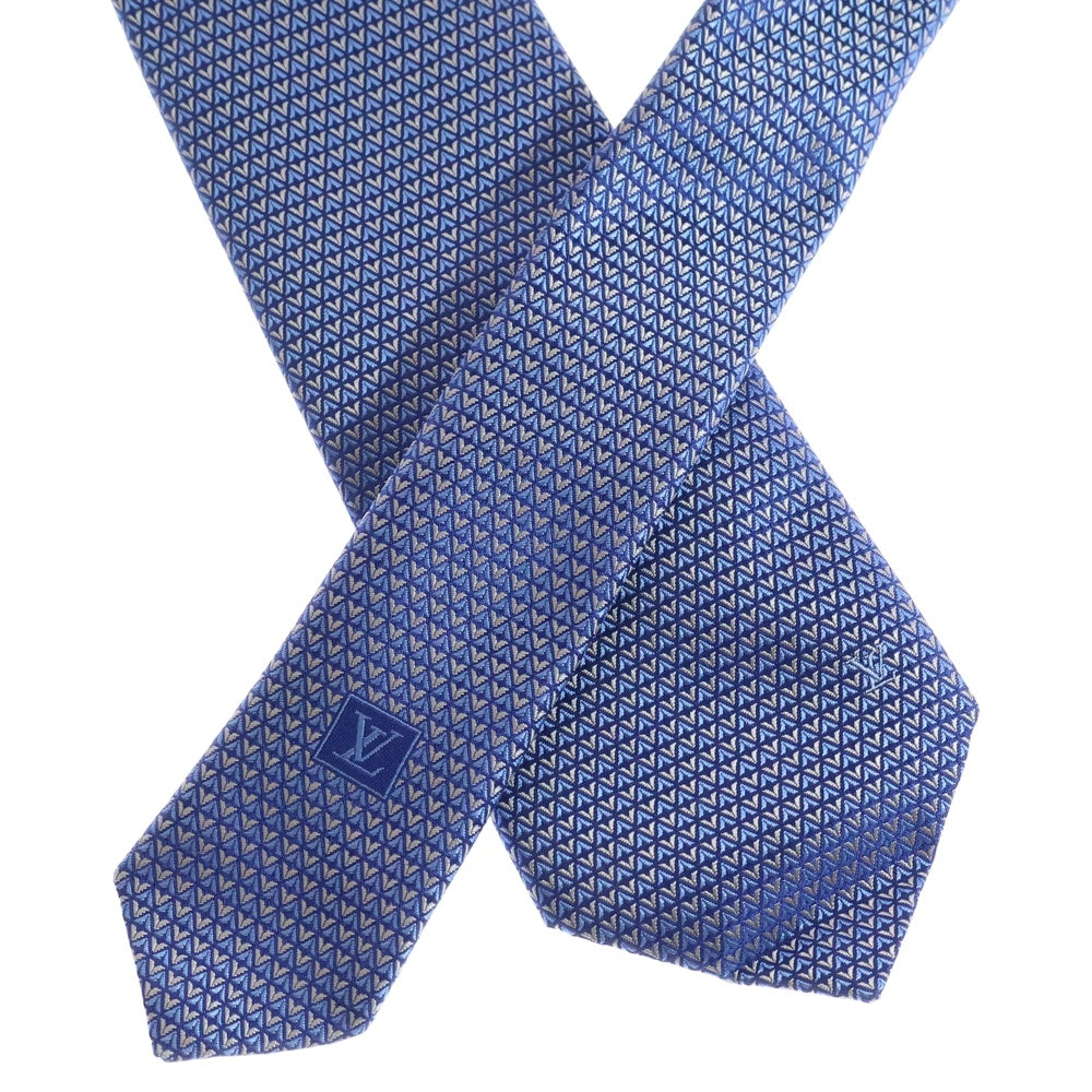 LOUIS VUITTON(ルイヴィトン) 総柄シルクネクタイ ブルー MR0169