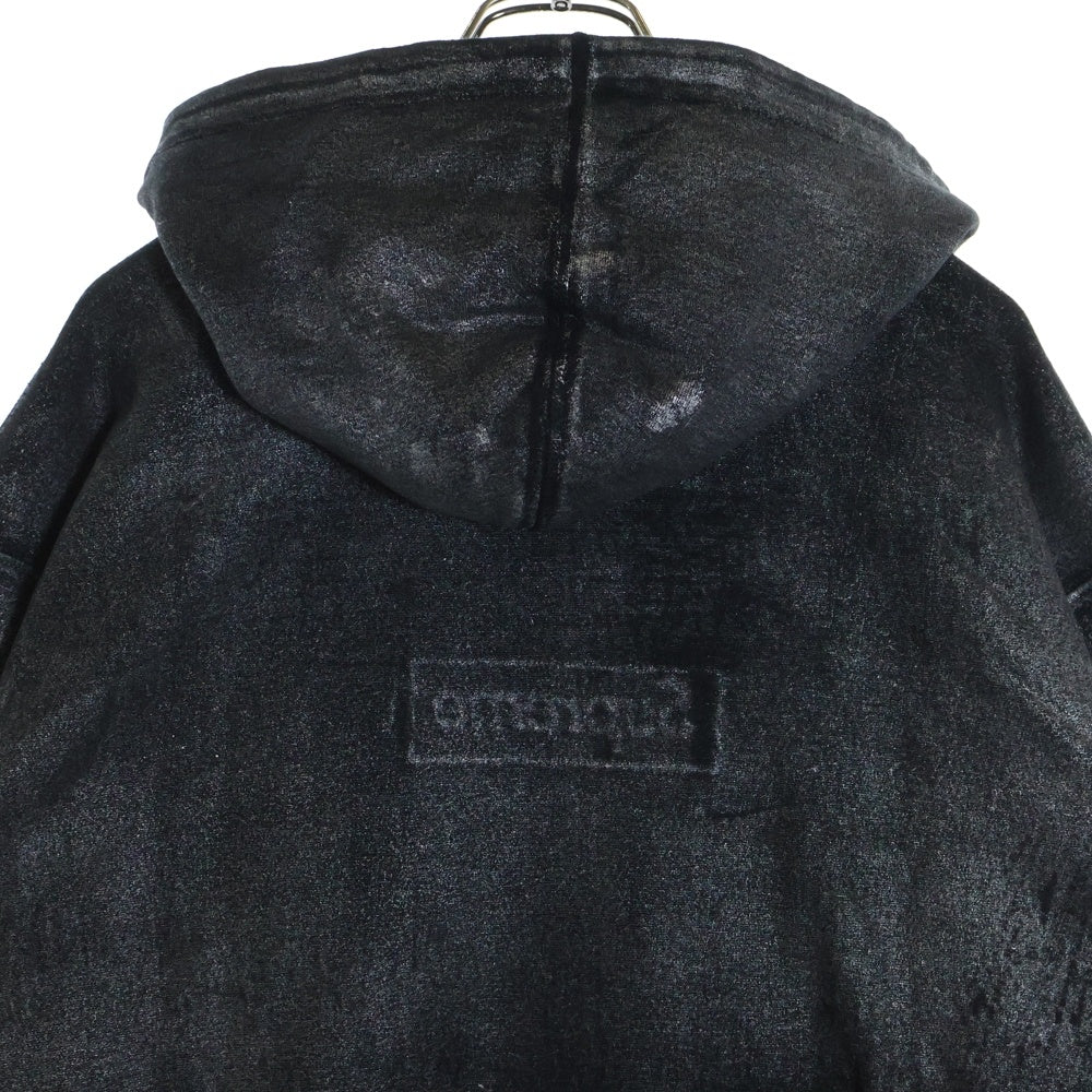 SUPREME(シュプリーム) 24SS ×MM6 Maison Margiela Foil Box Logo Hooded Sweatshirt エムエムシックスメゾンマルジェラ ボックスロゴ スウェット プルオーバーパーカー ブラック