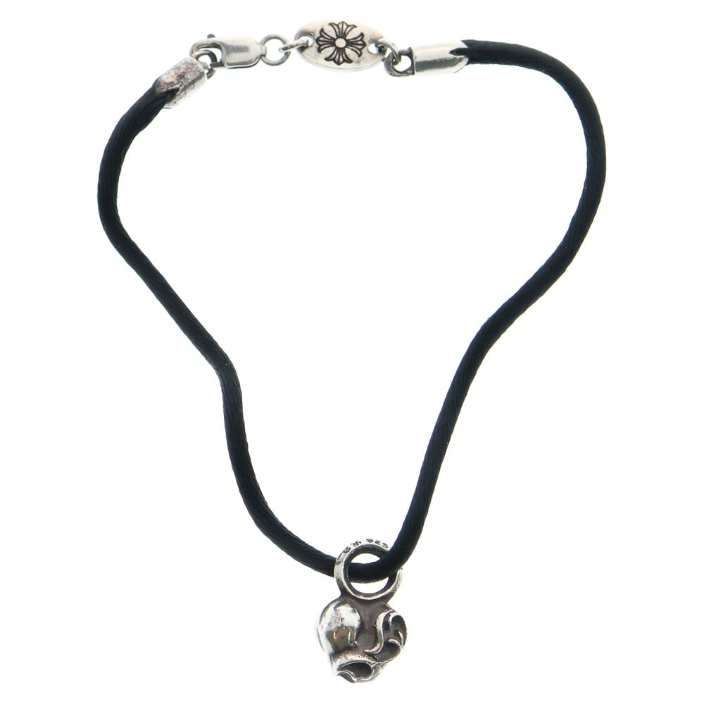 CHROME HEARTS(クロムハーツ) KZ ケーゼット ハートスタック シルクブレスレット ブラック/シルバー