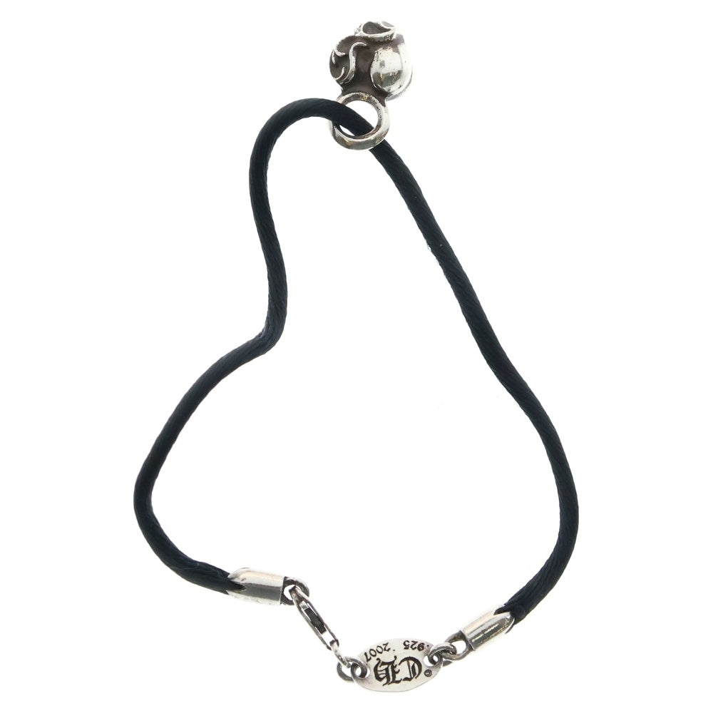 CHROME HEARTS(クロムハーツ) KZ ケーゼット ハートスタック シルクブレスレット ブラック/シルバー