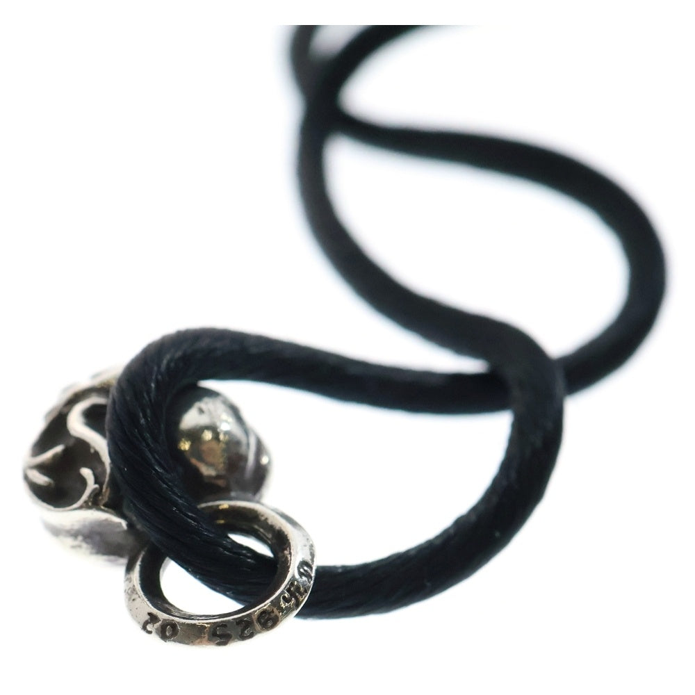 CHROME HEARTS(クロムハーツ) KZ ケーゼット ハートスタック シルクブレスレット ブラック/シルバー