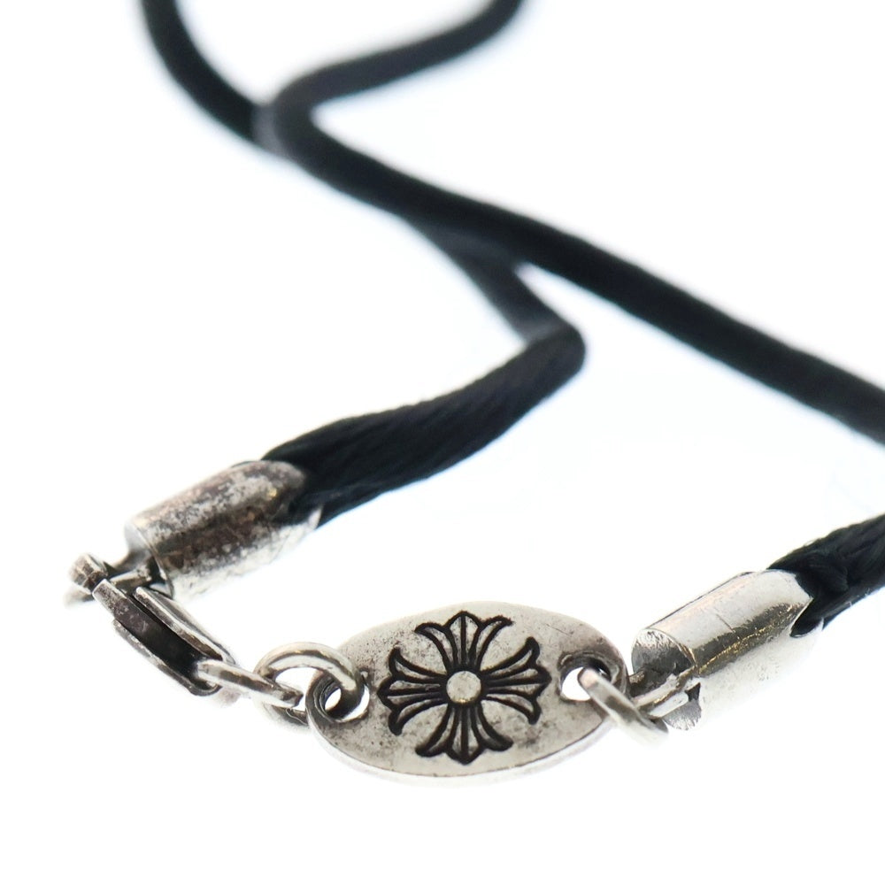 CHROME HEARTS(クロムハーツ) KZ ケーゼット ハートスタック シルクブレスレット ブラック/シルバー