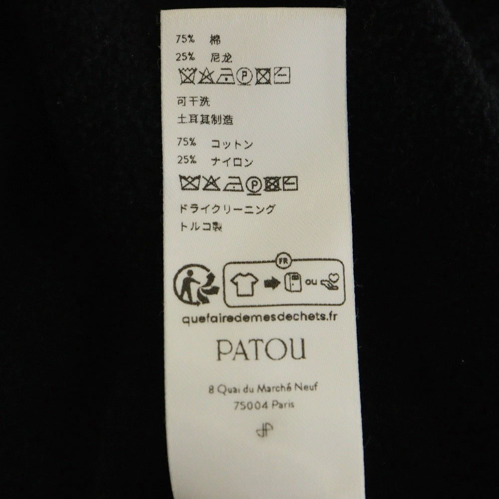 PATOU(パトゥー) パイル生地 ロゴプリント クルーネック半袖ミニTシャツ KN1568068999B ブラック レディース