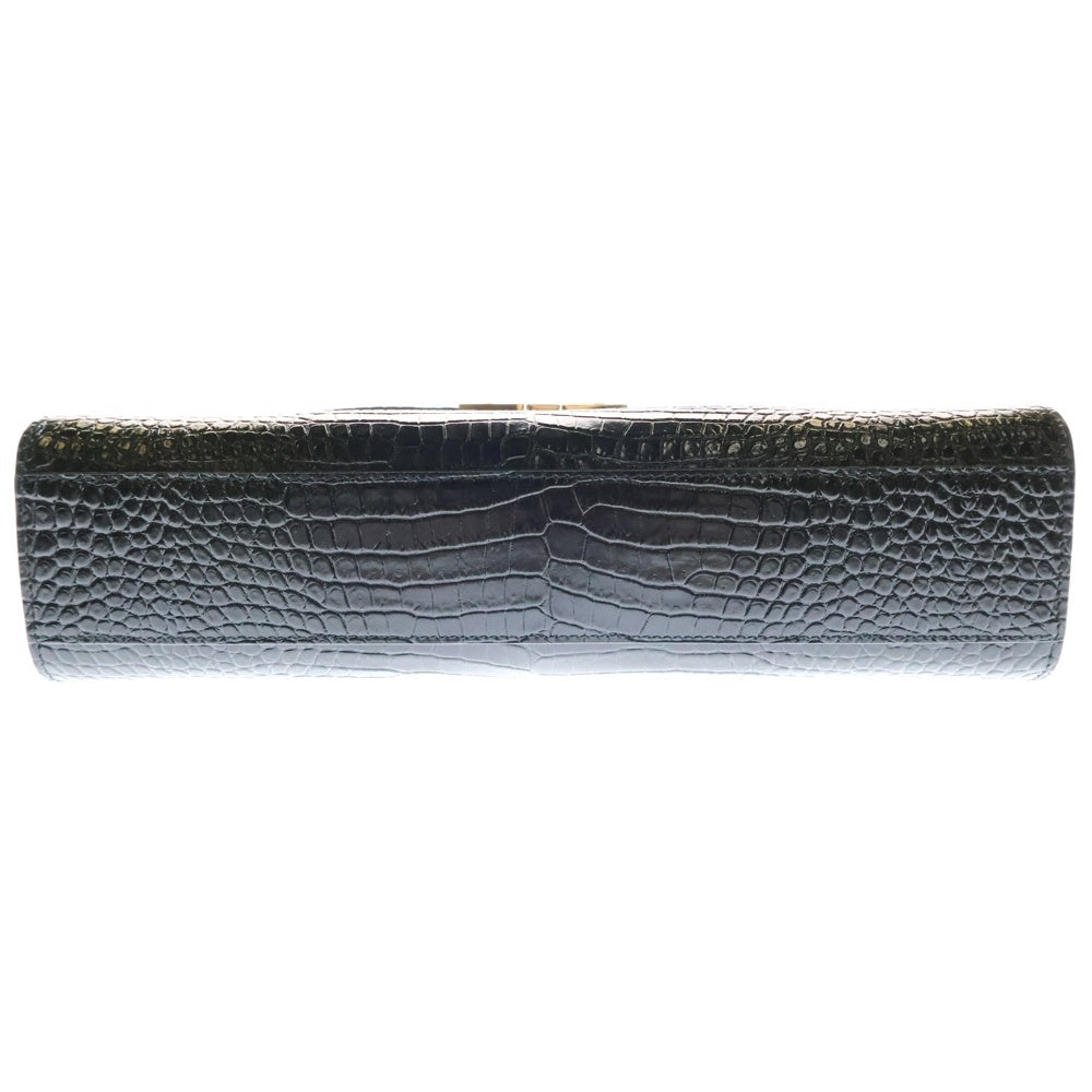 SAINT LAURENT PARIS(サンローランパリ) マンハッタン ショルダーバッグ ミディアム ブラック レザー 型押し 579271