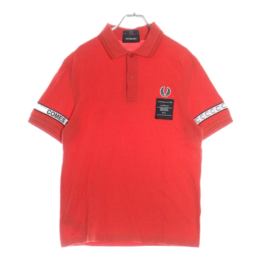 FRED PERRY(フレッドペリー) ×ART COMES FIRST Taped Pique Polo アートカムズファースト 半袖ポロシャツ カットソー SM5121 レッド