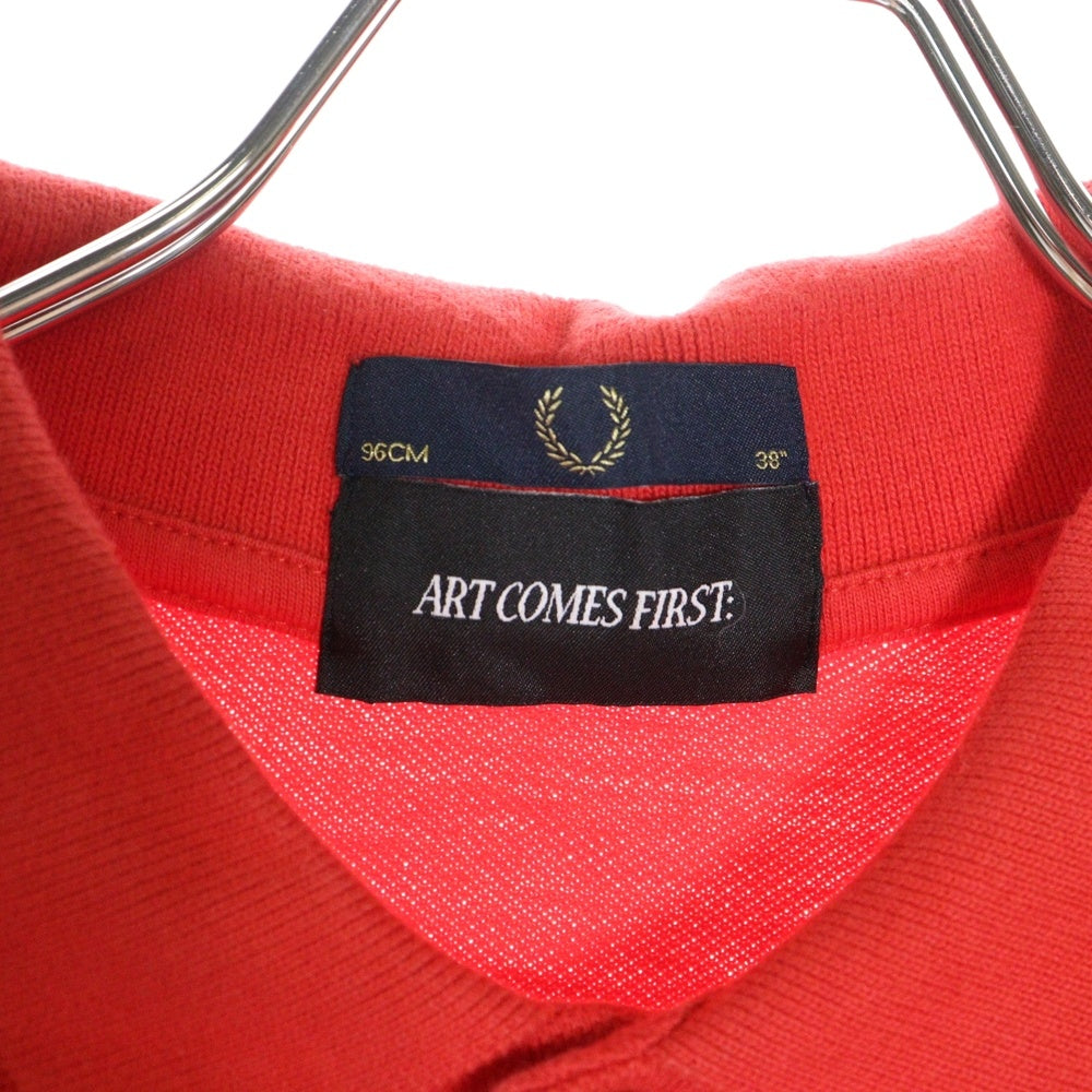 FRED PERRY(フレッドペリー) ×ART COMES FIRST Taped Pique Polo アートカムズファースト 半袖ポロシャツ カットソー SM5121 レッド